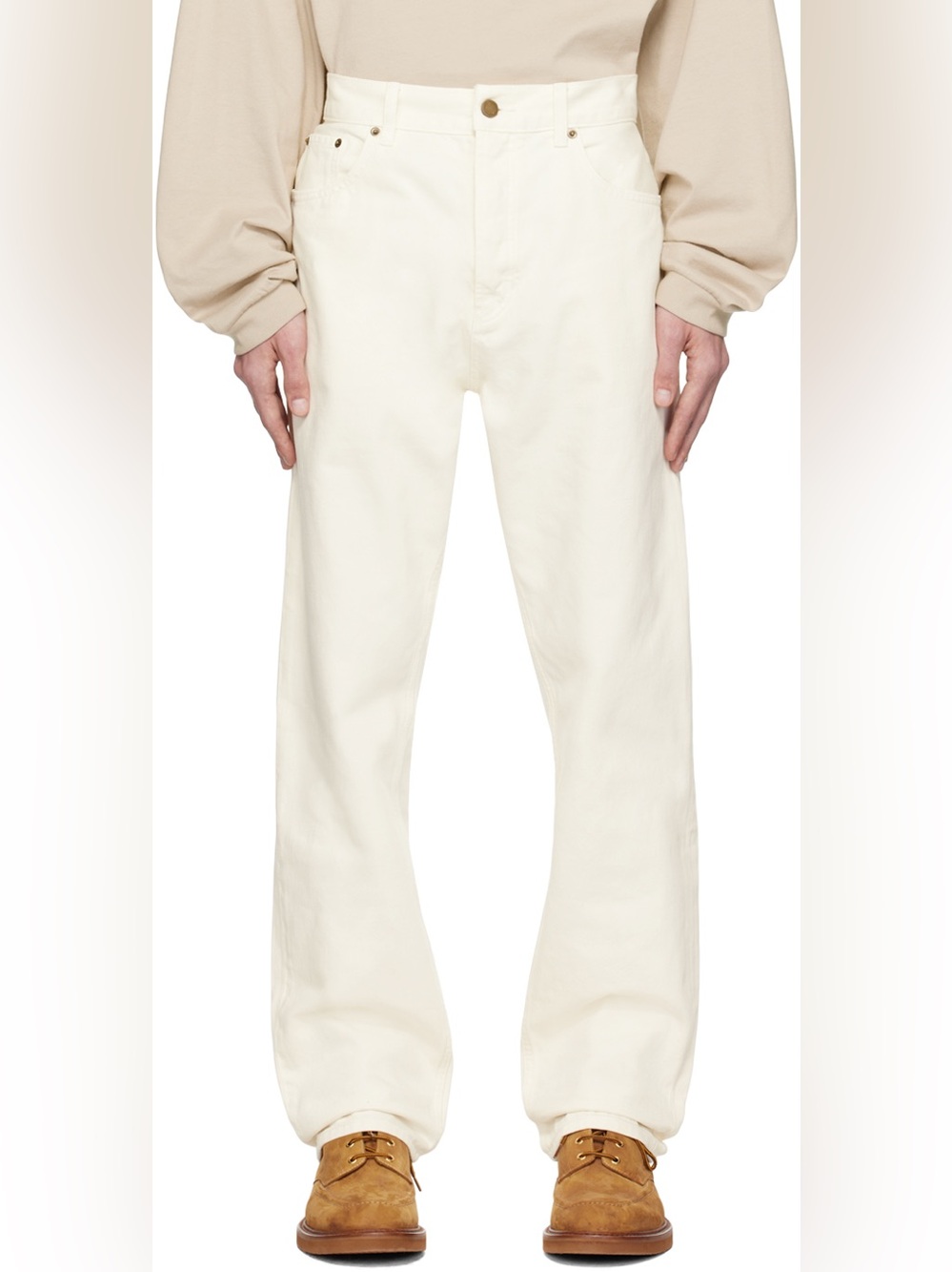 Fear of God ESSENTIALS Relaxed 5-Pocket Jean‎ in Cloud Dance Off White size 30